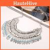 Simulation Ethnic Style Gemstone Decoration Tassel Design Necklace Women