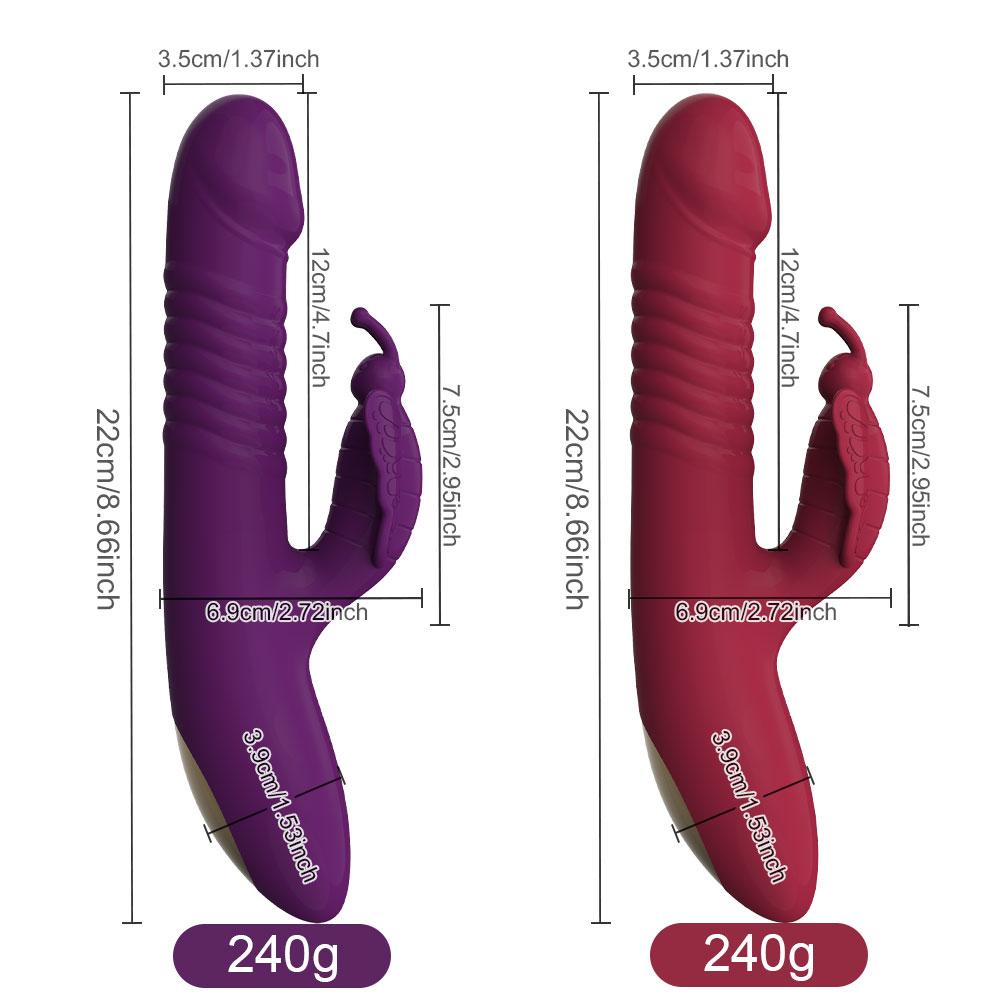 Вибратор-палочка для женщин, мощный с бабочкой, стимулятор клитора, телескопический фаллоимитатор, вибраторы, эротические секс-игрушки для взрослых