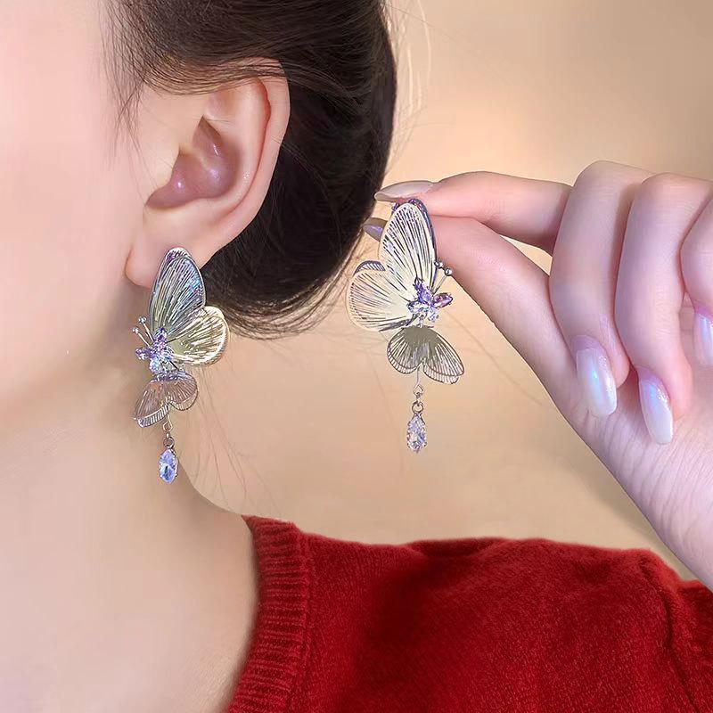 Высококачественные серьги-бабочки Fairy Tassel с иглами из серебра 925 пробы