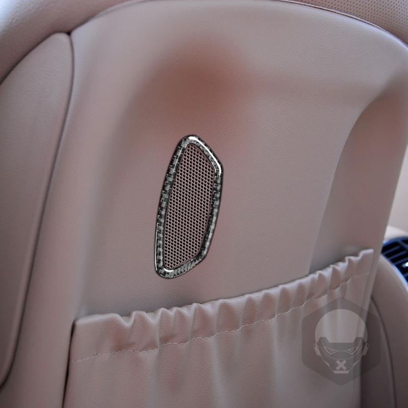 Real Carbon Fiber Car Accessories Seat Back Air Vent Trim Cover Soft Sticker For Mercedes CLS C219 2004 2005 2006 2007 2008 2009