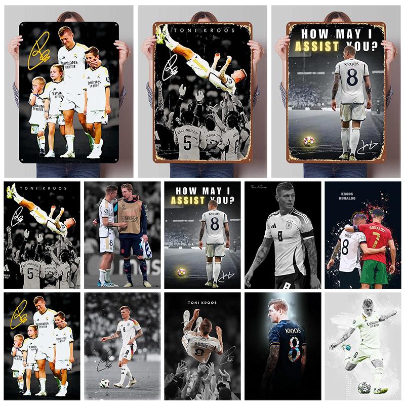 Плакаты Тони Крооса Футболист Знак Декор Игровой Комнаты На Заказ Металлические Жестяные Таблички для Украшения Стен Комнаты Декор Ванной Комнаты