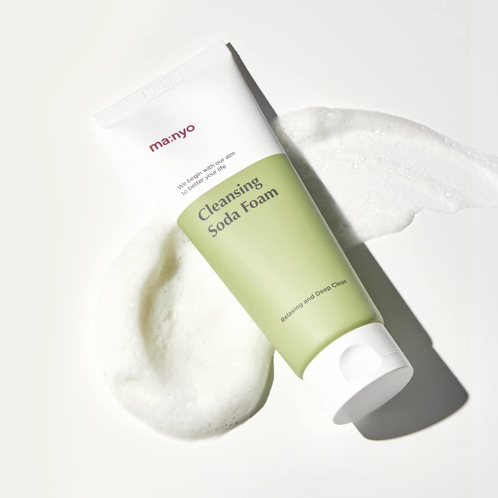 MANYO Очищающая пенка для лица Soda Foam Глубокое очищение Поры Черные точки Белые точки Мелкая пыль 42 Активных корейских косметических ингредиента 150 мл 99% Натурального происхождения Очищение