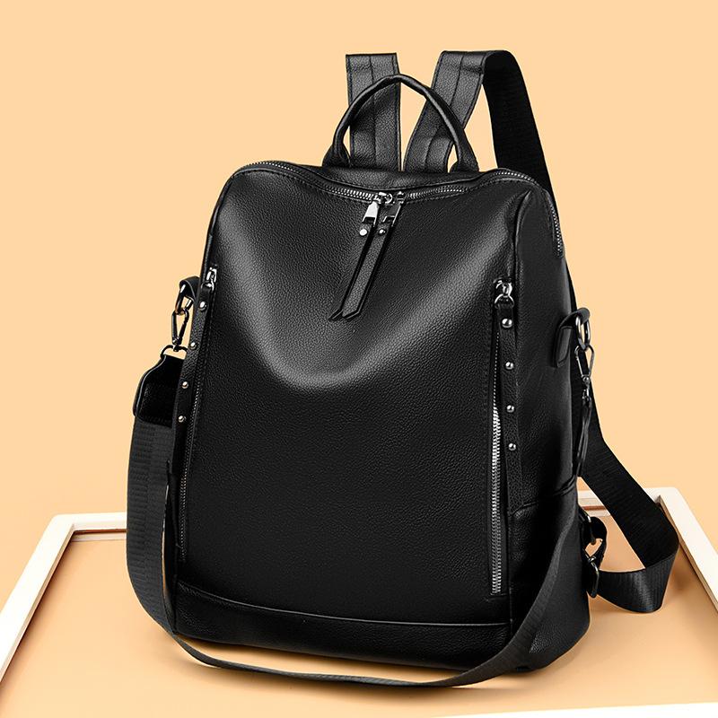 Женский рюкзак, женский рюкзак, большая вместимость, противоугонная мягкая кожаная дорожная сумка через плечо