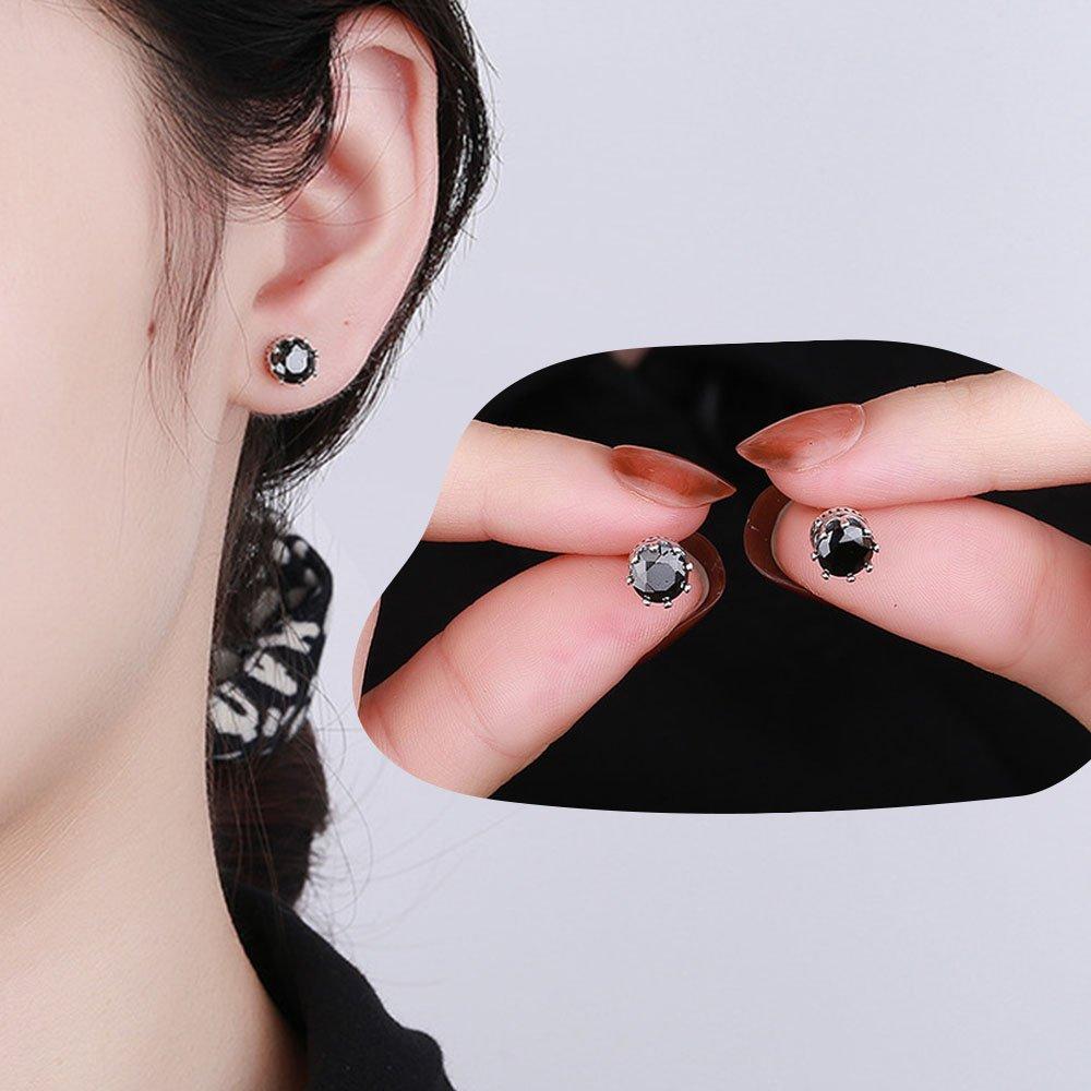 Silvermoon925 Silver 925 Earrings Black Knight Zircon E003