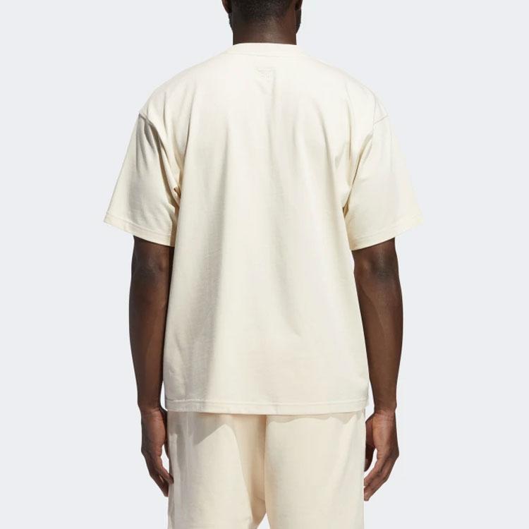 Adidas Originals Trefoil Pharrell Williams Basics Casual Short Sleeve T-Shirt Men Tops Cream GH4390