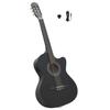Western Guitar with Cutaway Equalizer and 6 Strings Black