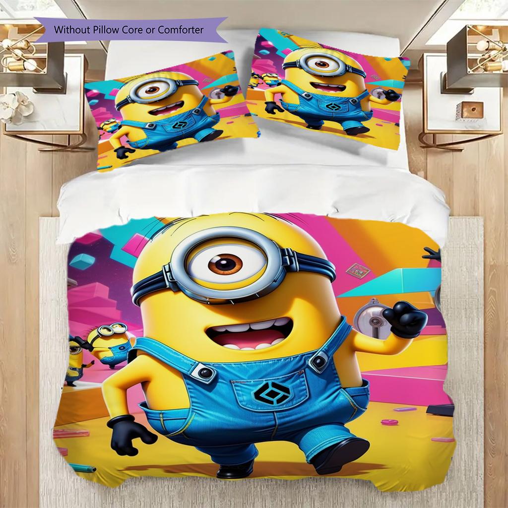 Minions Underwater Adventure Bedding 1 Duvet Cover 2 Pillowcase Without Core Soft And Comfortable Christmas Birthday Gift Bedding Set