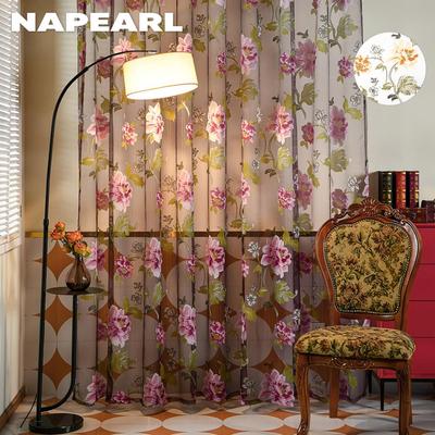 Тюль с цветочным принтом