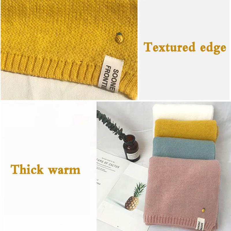 Pineapple Scarf Female Autumn and Winter Models Korean Wild Student Couple Cute Knitted Woolen Thick Warm Scarf