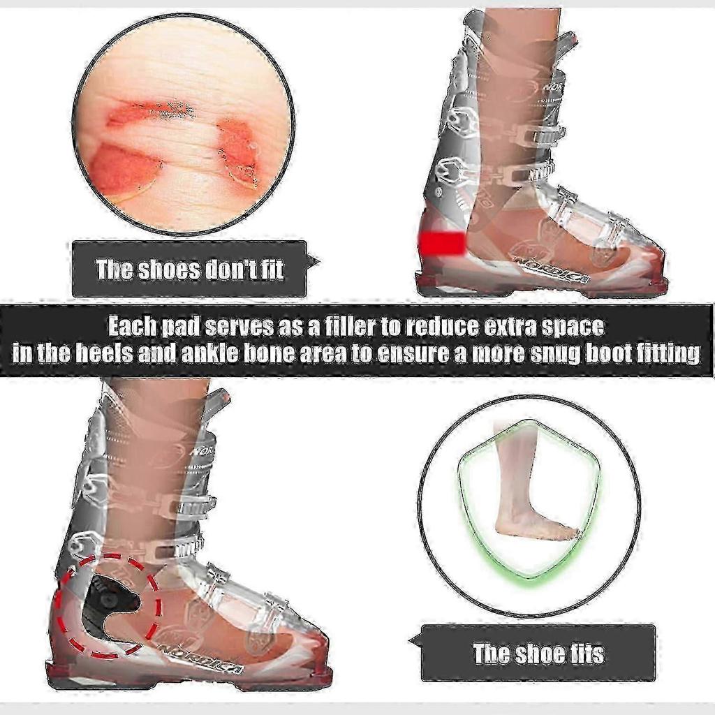 Ski Boot Inserts Protector Self-Adhesive J-Bar Boot Fitting Pads & Ski Boot Fitting Foam Ankle Wrap Pads Relieve Ankle Pressure Heel Lift Blisters Edi