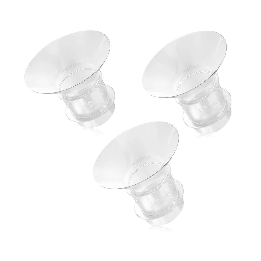 3PCS Breast Milk Pump Flange Inserts Breast Converter Practical Breast Pump Replacement 17mm 19mm