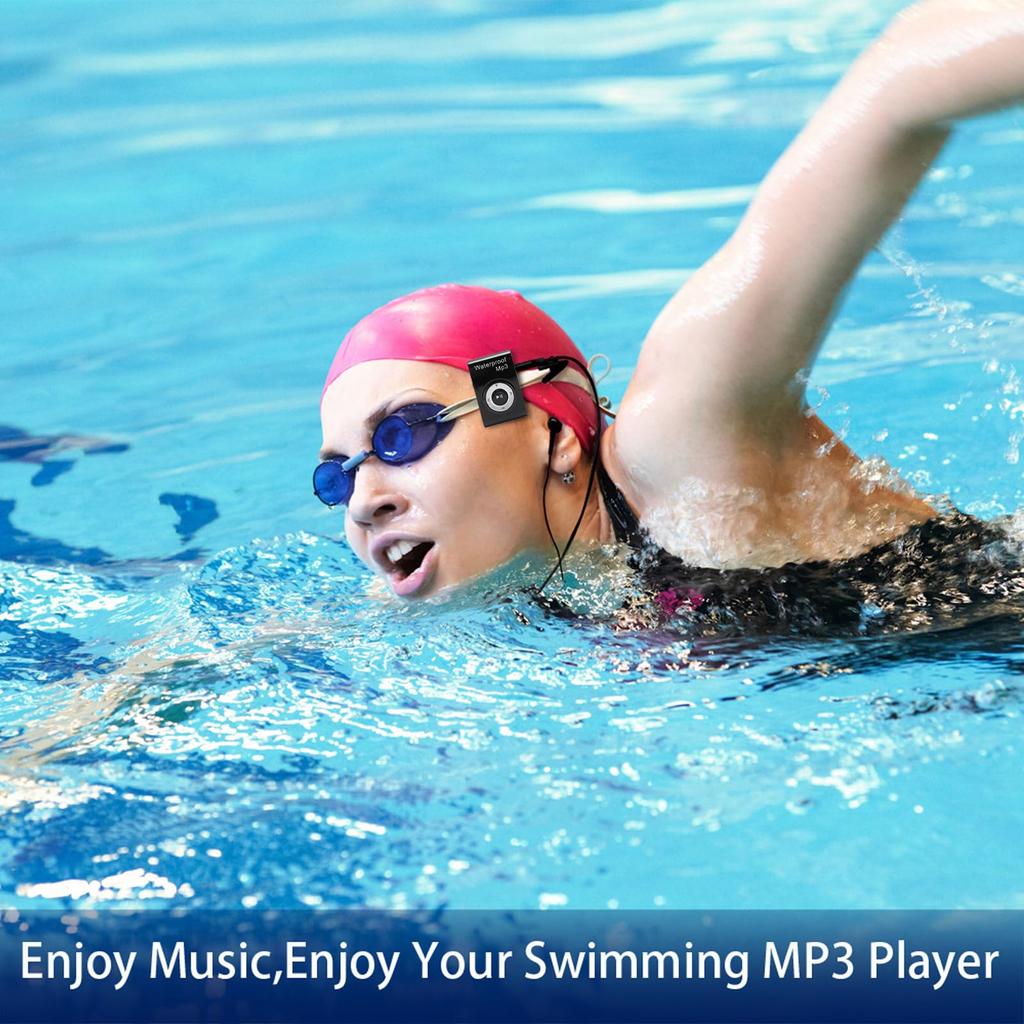 Sxhlseller 8 ГБ MP3-плеер для плавания, IPX8 Защищенный от непогоды Водонепроницаемый Музыкальный плеер с наушниками, для дайвинга, серфинга, бега, катания на лыжах, каякинга