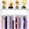 Medal Hanger Display with Trophy Shelf Strong Load-bearing Simple Installation Wall-Mounted Medal Holder Awards Trophy Display