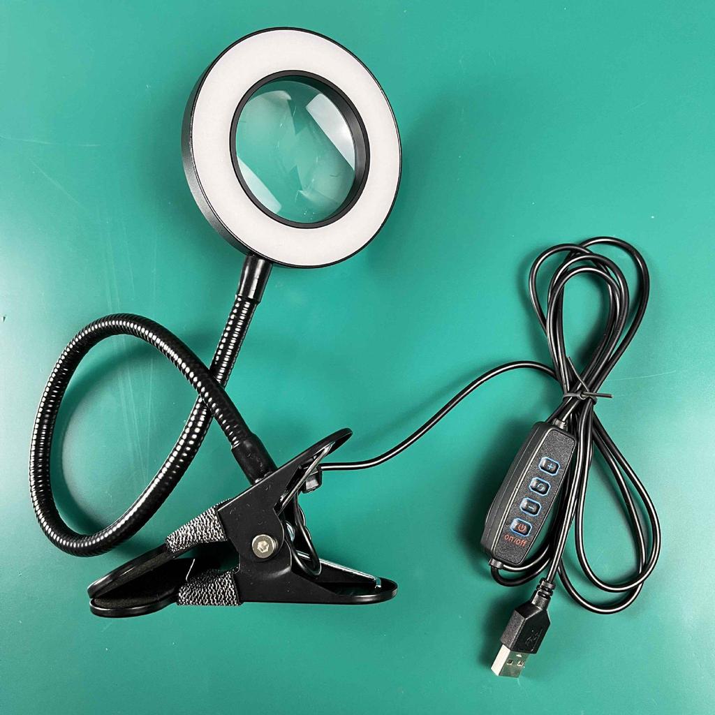 4-Inch Ring Beauty Magnifying Mirror with Clip Light for Makeup, Eyebrow Tattoo, and Fill Light.