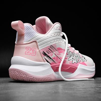 Розовые кроссовки-ботинки «Мандариновая утка» высокие для мальчиков и девочек, подростков, учеников начальной и средней школы, для игры на цементном покрытии, для реального боя, спортивные