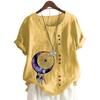 Women's Fashionable Round Neck Short Sleeve Top with Popular Floral Pattern in 11 Colors