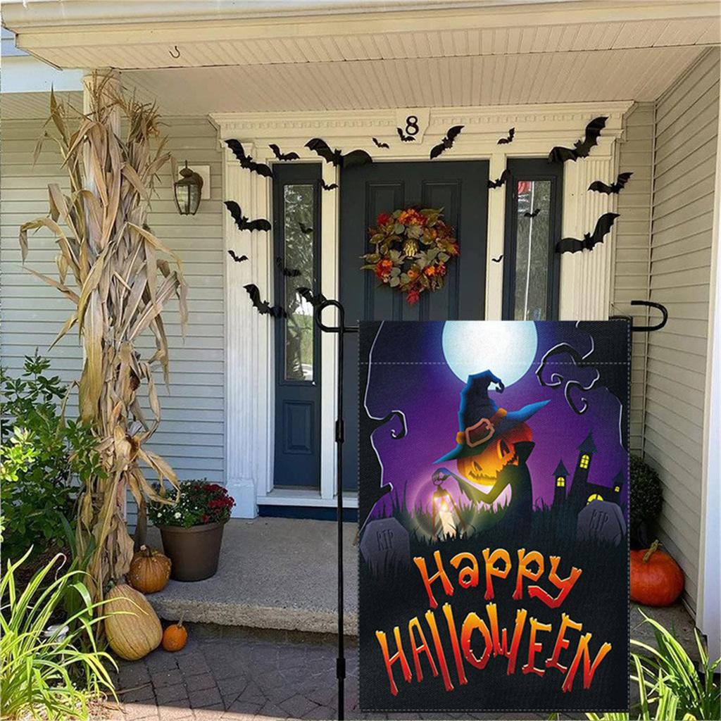 Флаг для сада на Хэллоуин, двухсторонний, красочный, для фестиваля двора, для украшения двора, флаг для патио
