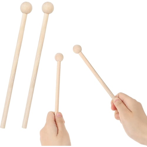 2 Xylophone Mallets, Wooden Mallets, and Hammers for Making Xylophones, Bells, Woodblocks, and Bells (2 Maple Pieces)