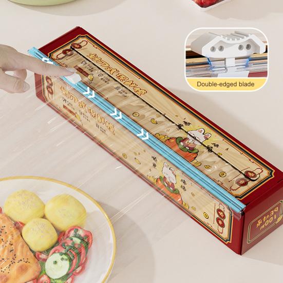 Магнитный настенный держатель для пищевой пленки, резка ножницами, легкая установка, кухонная упаковка для сохранения продуктов