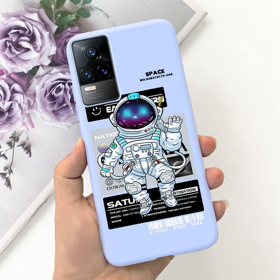 Чехол для Vivo V21e Чехол Vivo V21E 4G V 21E V2061 Милый Мультяшный Конфетный Цвет Мягкий Силиконовый ТПУ Задняя Крышка Телефона
