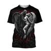 Trend Mens Devil 3d Pattern Print T-shirt Summer Short Sleeve Shirts For Men Streetswear Fashion O Neck Tshirt Male T Shirt Top