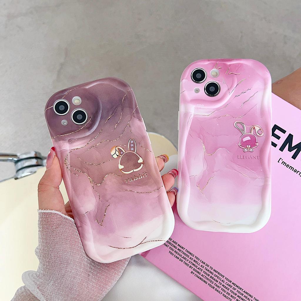 Милый силиконовый чехол для Tecno Spark 10C Oppo Reno 8T Realme 10 11 Samsung A54 A24 A14 Funda окрашенный мультяшный градиентный чехол с медведем и кроликом, мягкий бампер из ТПУ