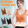 Women's Thermal Tank Top Lace Trim Sleeveless Camisole Shirts Fleece Lined V Neck Warm Base Layer Cami Underwear Tops with Built-in Bra