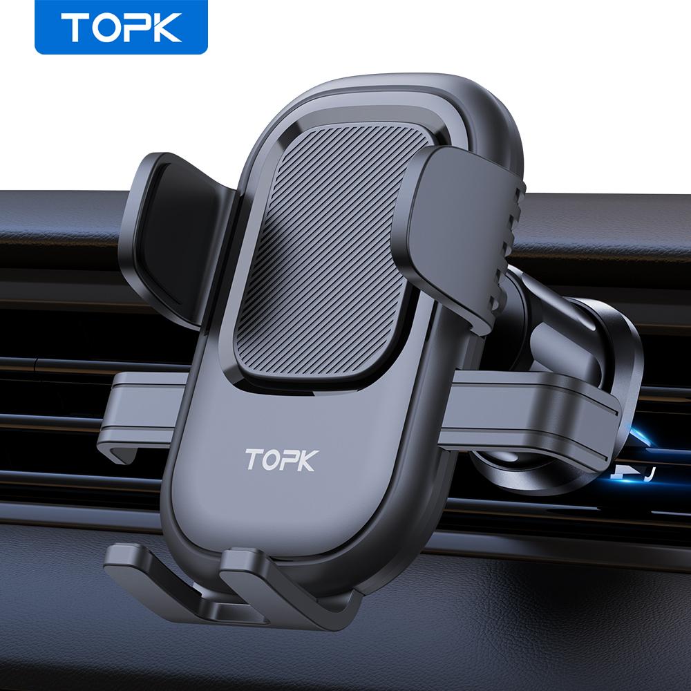 TOPK Car Phone Holder Mount Suction Cup Phone Stand for Dashboard Windshield Air Vent Hands Free for iPhone 15 14 13 Pro Max