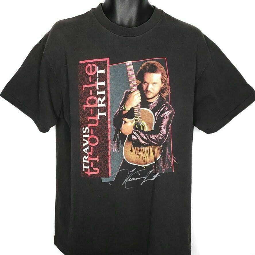 Travis Tritt Concert T-Shirt Vintage 90s 1992 Cotton Black All Size Unisex Unisex T-Shirt
