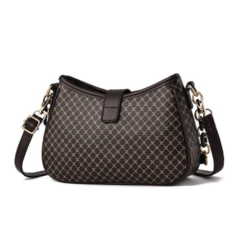 Сумка через плечо из искусственной кожи для женщин с цепочками, сумка через плечо среднего возраста, сумка через плечо для ежедневных покупок