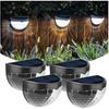 Exterior Light 4-Pack Solar Deck Fence Light Outdoor Waterproof Wall Mount Lamp Semi Circle Shadow LED NightLight for Stairs, Front Door, Yard,