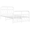 VidaXL Cadre de lit métal sans matelas et pied de lit blanc 120x200 cm 377182