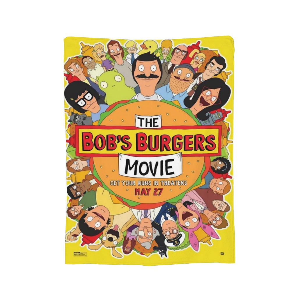 Уютное одеяло с принтом 'Cozy Bobs Funny B-Burgers' Товар для фанатов Декоративное для дома Пледы Ультрамягкий флис для путешествий