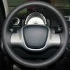 Black PU Artificial Leather Steering Wheel Cover Hand-stitched Car Steering Wheel Covers for Smart Fortwo