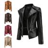 Women's New Leather Jacket Women's Hem Detachable Spring and Autumn Jacket Women's Fashion Casual Jacket