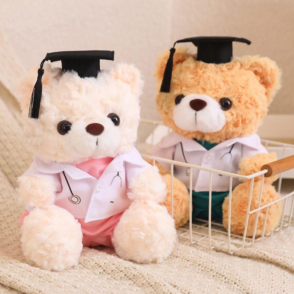 With Doctorial Hat Bachelor Bear Plush Toy Stuffed Toy Bear Animal Doll Graduation Season