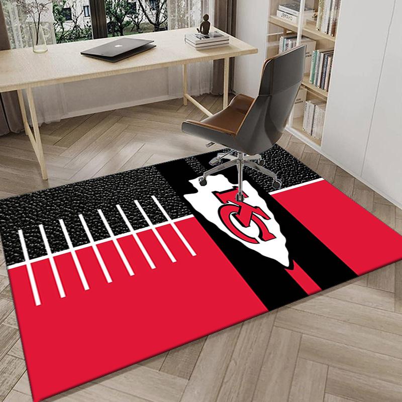 Kansas City Chiefs Logo Area Rug for Office, Chair Rug, Decorative Carpet Livingroom Mat, Large Size Fan gifts Christmas gifts