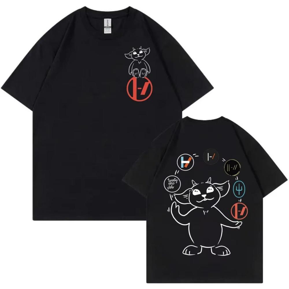 Футболки Twenty One Pilots Fashion Rock Hip Hop с коротким рукавом Мужская и женская одежда Повседневная хлопковая уличная одежда Большие свободные футболки