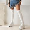 Wedge Over the Knee High Boots Women Platform 2025 Winter Red Black White Women's Long Boot Sexy Dance Nightclub Fetish Shoes