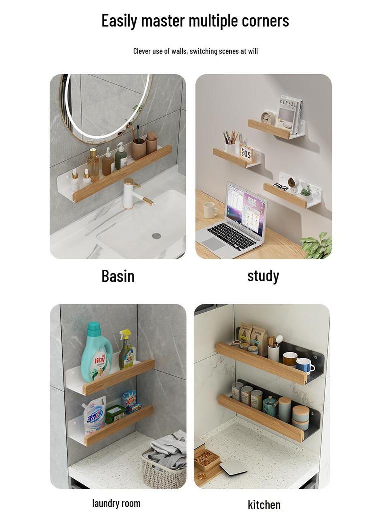 No-Drill Bathroom Faucet Shelf and Drain Storage Rack