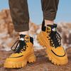 Men's Shoes Autumn Non-slip and Wear-resistant Outdoor Work High-top Outdoor Tooling Shoes Yellow New Men's Sports Martin Boots