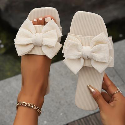 Женские новые высококачественные прочные элегантные тапочки с бантом для дома и улицы, модные универсальные тапочки для путешествий