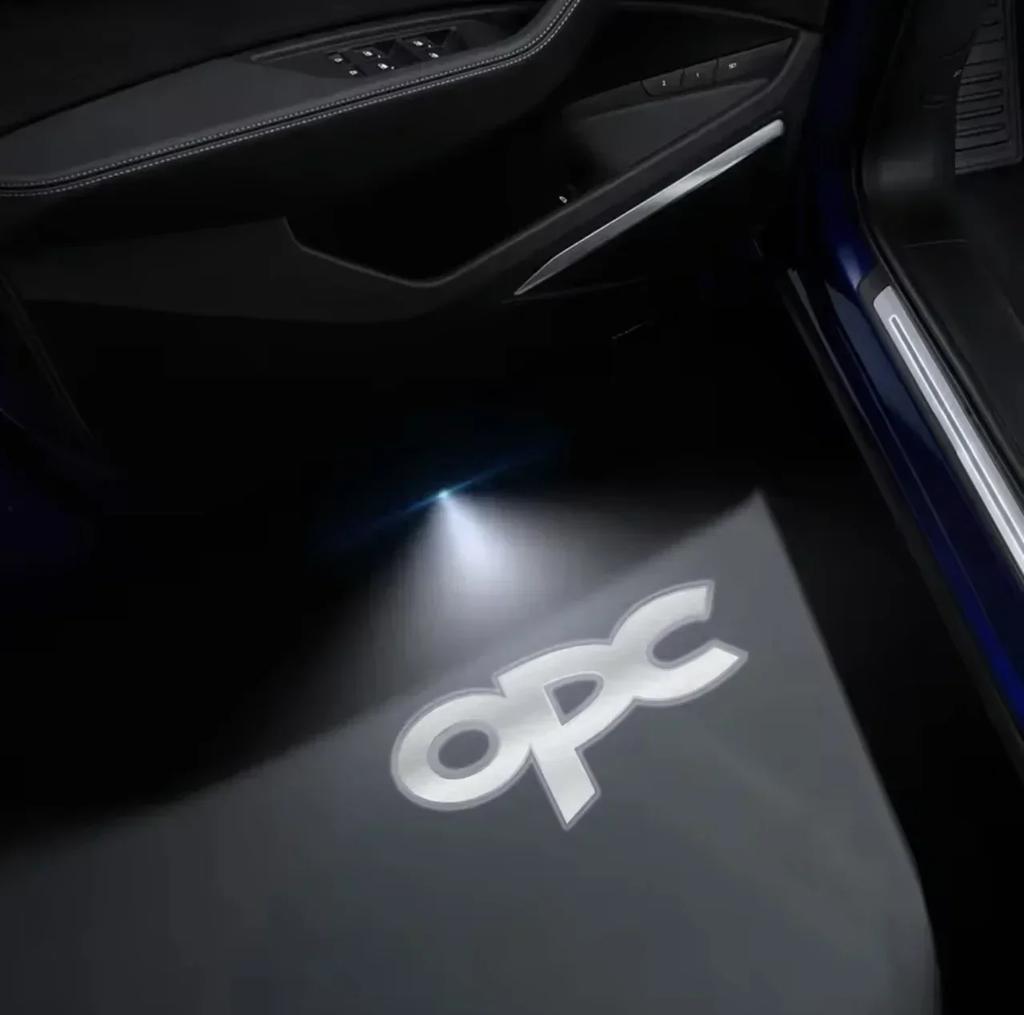 Светодиодные лампы-проекторы с логотипом OPC Line для дверей автомобиля Vauxhall Opel Corsa Astra Vectra Crossland, аксессуары, декор