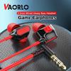 VAORLO Double Dynamic Coil Wired Earphones 3.5mm Game Headset Heavy Bass Noise Reduction In-Ear Earbuds With Microphone For Android