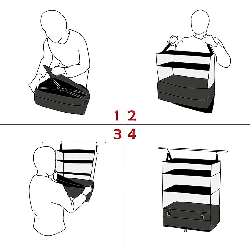 Подвесная сумка для хранения одежды, многофункциональная, дорожная, для дома, ящик для одежды, складной органайзер для гардероба, многослойная отдельная сумка