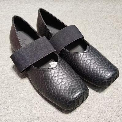 Туфли Мэри Джейн женские 25 новые ретро французский толстый каблук пятачок слон узор дизайн резинки балетные модные туфли