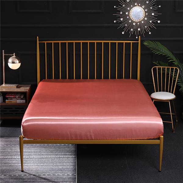 2026Сатиновая шелковая простыня на резинке однотонная простыня эластичная лента наматрасник простыни покрывало для кровати размер квин кинг