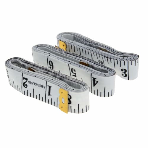 Utoolmart Flexible Curved Tape Measure, Tailor's Tape Measure, 3-Pack, 2m, Chest Circumference, Fabric, Waist Measure, with Snaps, Double-Sided Gradua