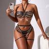 New Women's Sexy Strappy Lingerie Set Diamond Chain Sexy Underwear Sets Erotic Bra And Thong Set Garter Female Lingerie