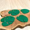 Monstera Coaster Plant Ornament 3D Printed House Artificial Plant Built-In Coaster Leaves